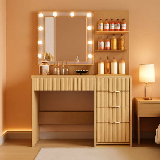 {{Pink Illuminated Vanity Desk With Premium LED  Mirror}} {{Product vendor}}