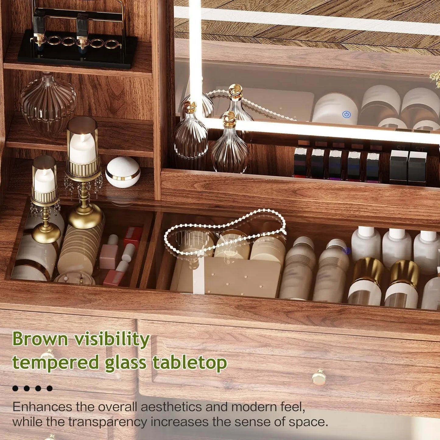 {{Pink Illuminated Vanity Desk With Premium LED  Mirror}} {{Product vendor}}