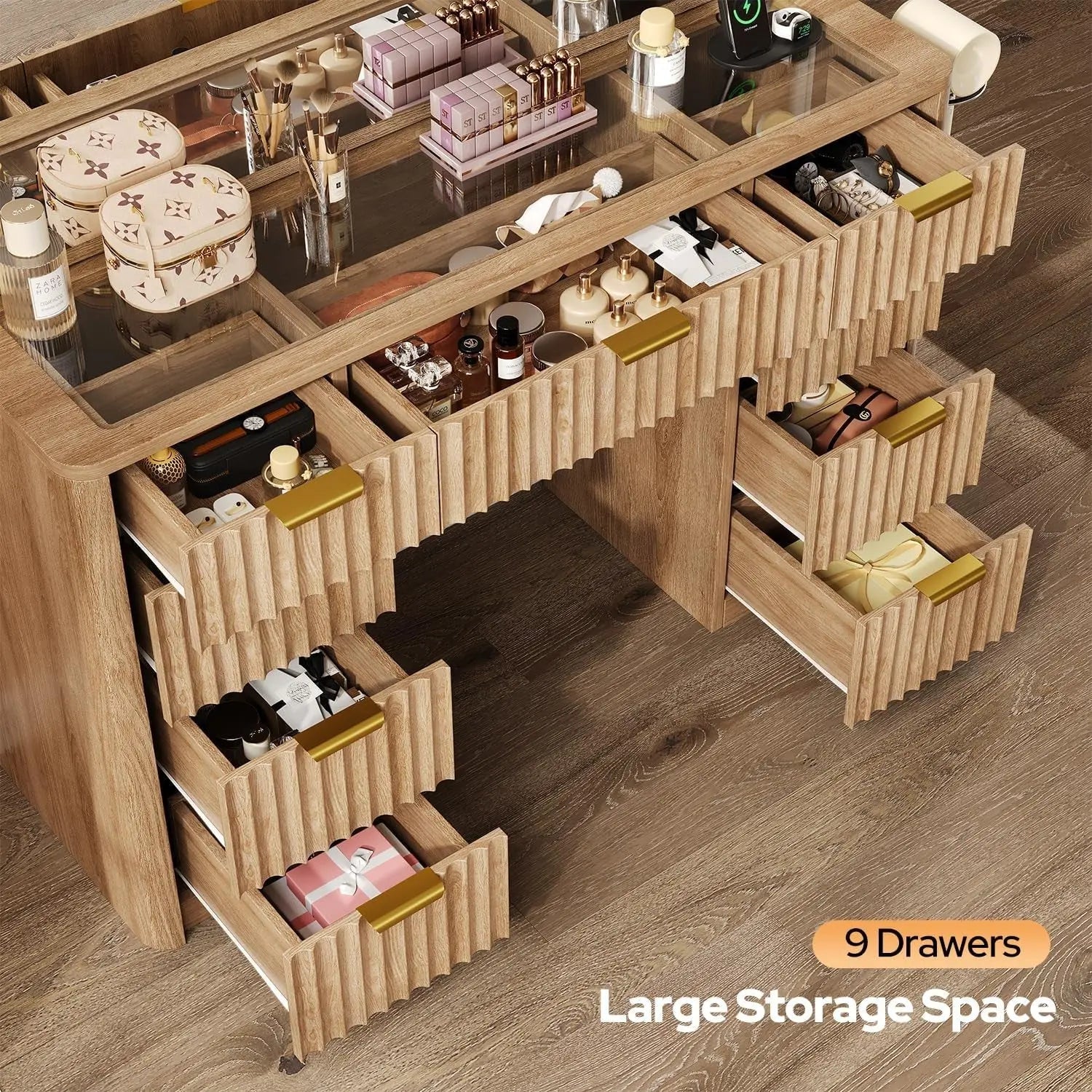 {{Pink Illuminated Vanity Desk With Premium LED  Mirror}} {{Product vendor}}