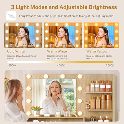 {{Pink Illuminated Vanity Desk With Premium LED  Mirror}} {{Product vendor}}