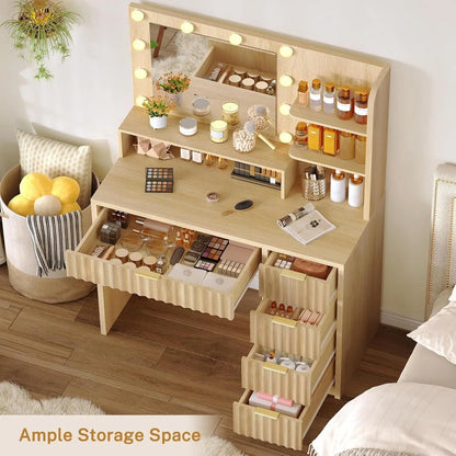 {{Pink Illuminated Vanity Desk With Premium LED  Mirror}} {{Product vendor}}