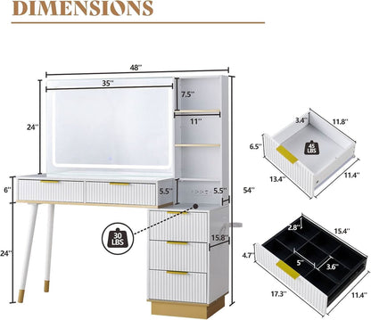48 Inch Vanity Desk Luminescent Illuminated Mirror