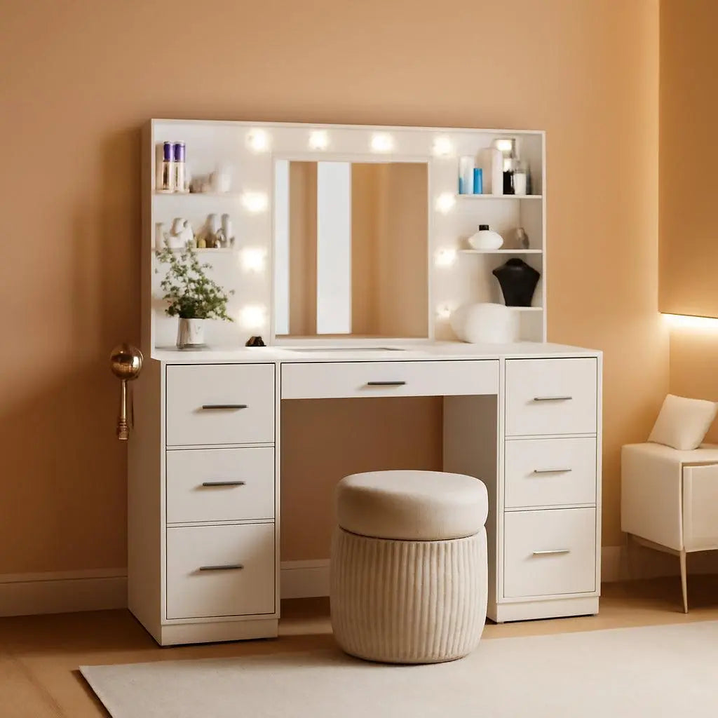 {{Pink Illuminated Vanity Desk With Premium LED  Mirror}} {{Product vendor}}