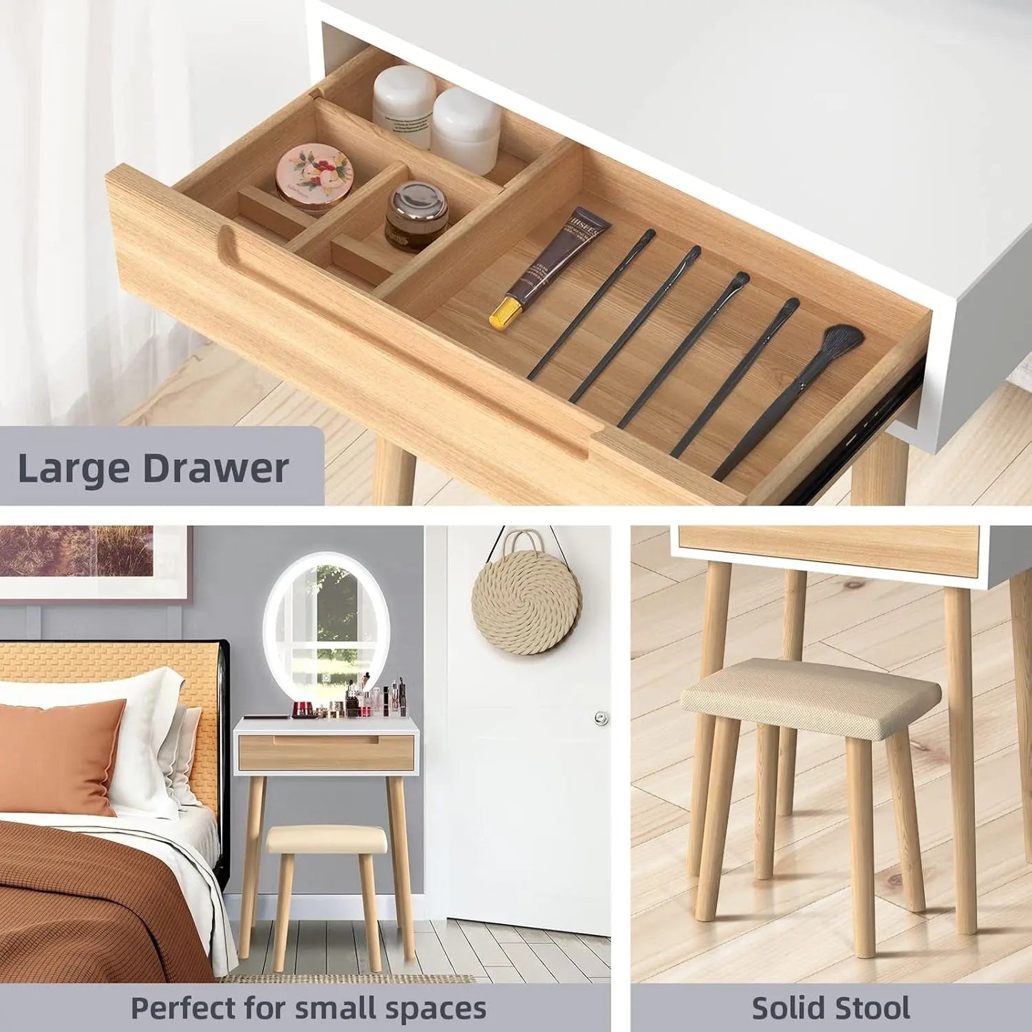 {{Pink Illuminated Vanity Desk With Premium LED  Mirror}} {{Product vendor}}