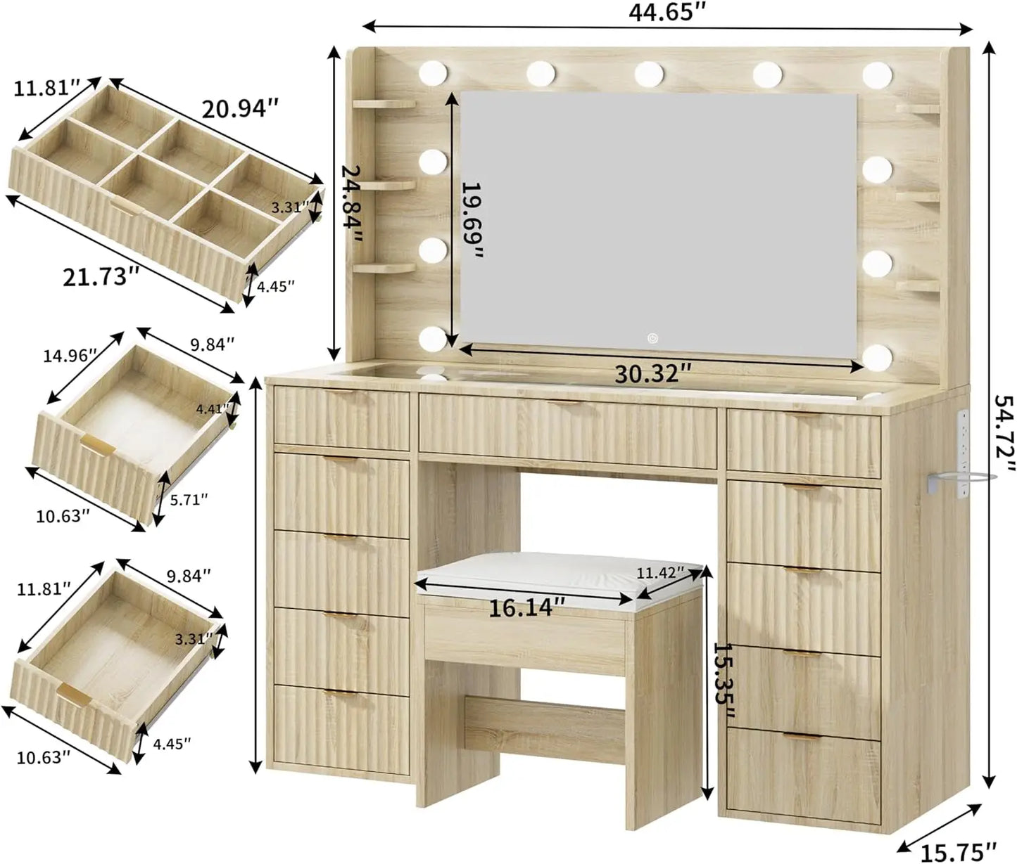 {{Pink Illuminated Vanity Desk With Premium LED  Mirror}} {{Product vendor}}