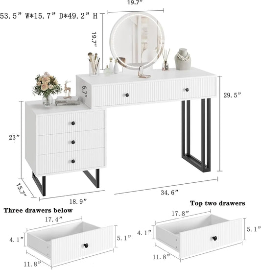 {{Pink Illuminated Vanity Desk With Premium LED  Mirror}} {{Product vendor}}