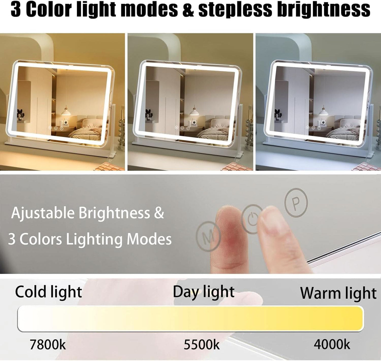 Vanity Makeup Mirror With LED Lights 13.5x17.4Inches