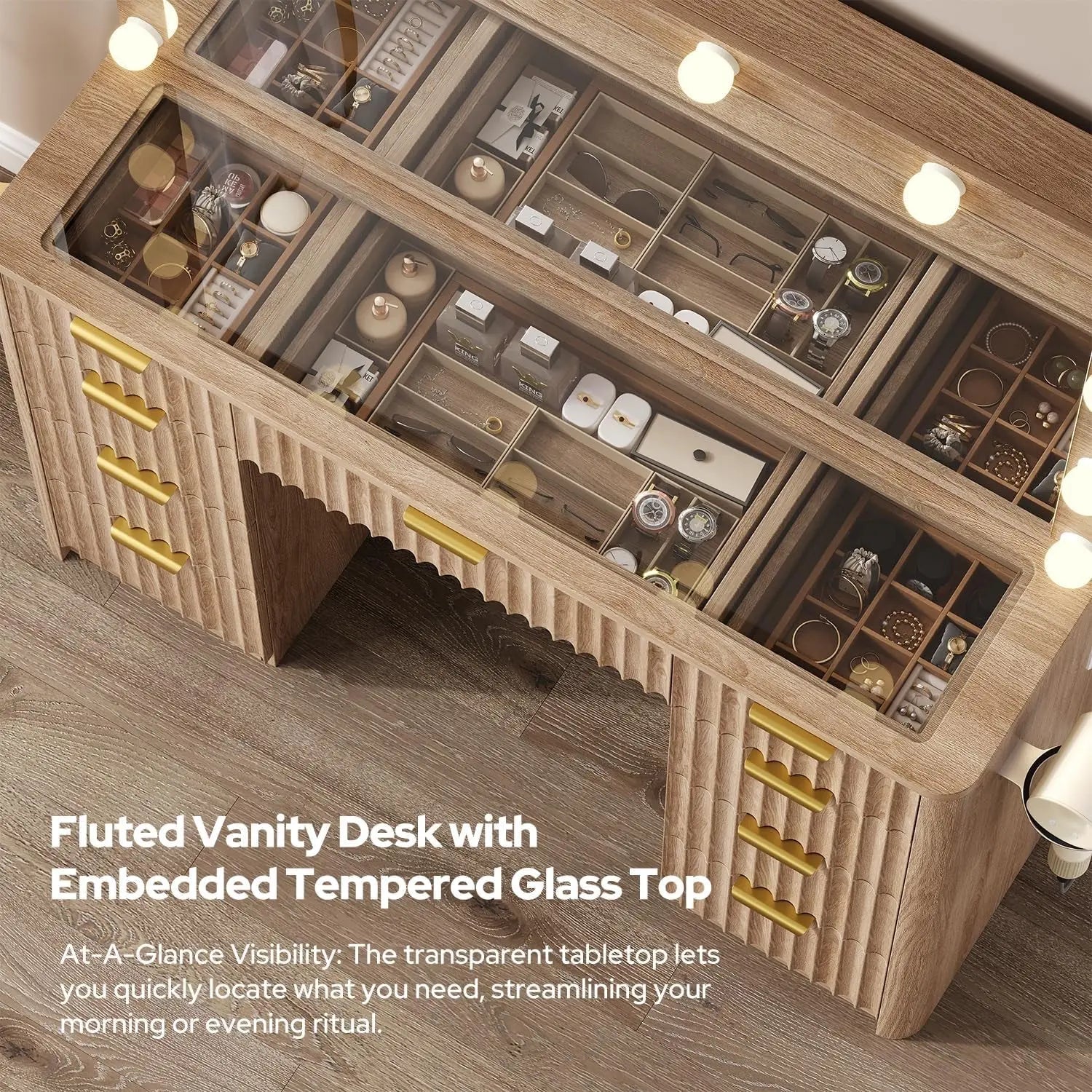 {{Pink Illuminated Vanity Desk With Premium LED  Mirror}} {{Product vendor}}