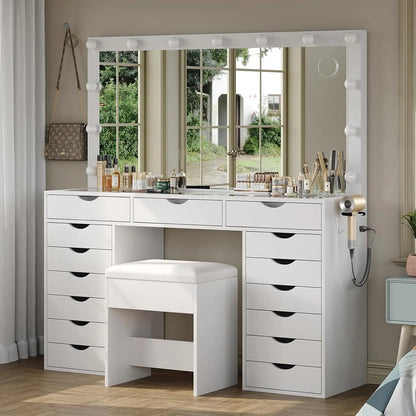 {{Pink Illuminated Vanity Desk With Premium LED  Mirror}} {{Product vendor}}