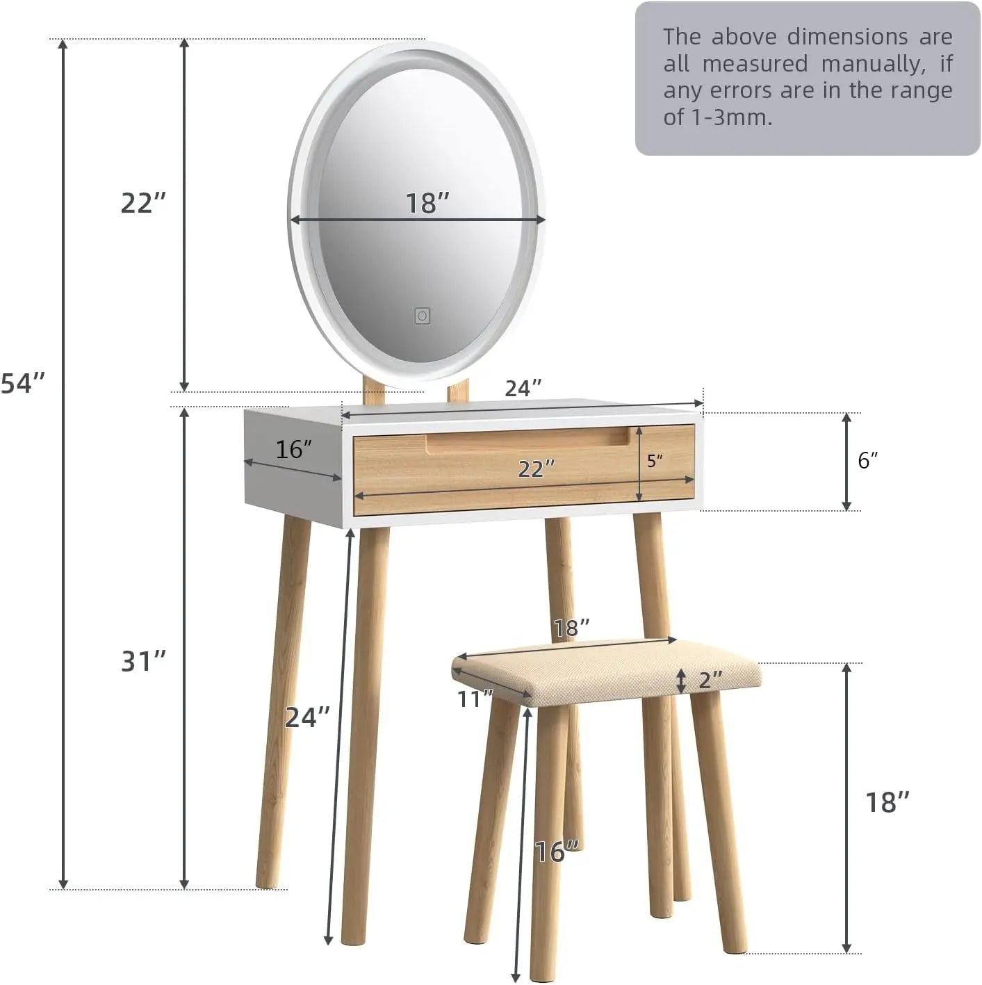 {{Pink Illuminated Vanity Desk With Premium LED  Mirror}} {{Product vendor}}