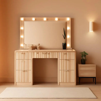 {{Pink Illuminated Vanity Desk With Premium LED  Mirror}} {{Product vendor}}